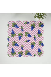 Zigzag Üzüm Desenli Lazer Kesim Kumaş Kokteyl Peçetesi 1 Adet